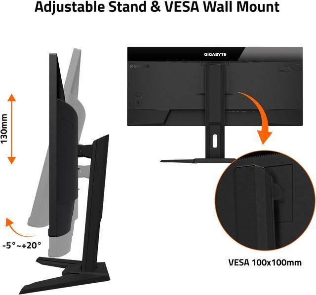 Alt view image 5 of 6 - GIGABYTE - M34WQ - 34" IPS Ultrawide Gaming Monitor - WQHD 3440x1440 - 144Hz - 1ms MPRT - AMD FreeSync Premium - Type C KVM - HDMI, DP, Type C - Height Adjustable - Black