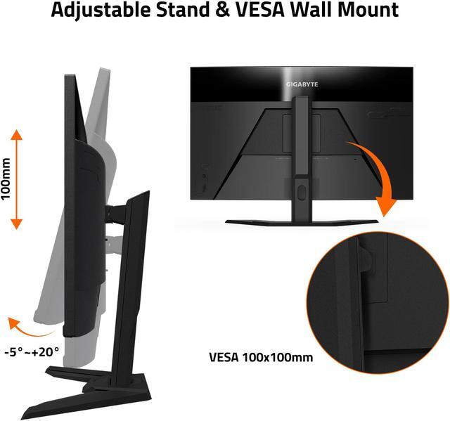 Alt view image 5 of 6 - GIGABYTE - M32UC - 32" VA Curved Gaming Monitor - UHD 3840x2160 - 144Hz/OC 160Hz - 1ms MPRT - AMD FreeSync Premium Pro - Type C KVM - HDMI, DP, Type C - Height Adjustable - Black