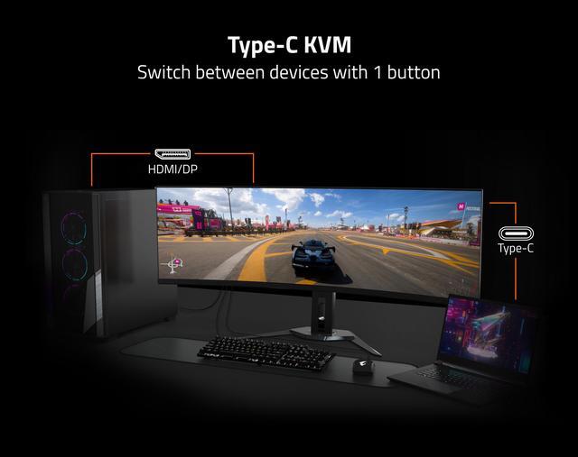 Alt view image 6 of 6 - GIGABYTE - M32UC - 32" VA Curved Gaming Monitor - UHD 3840x2160 - 144Hz/OC 160Hz - 1ms MPRT - AMD FreeSync Premium Pro - Type C KVM - HDMI, DP, Type C - Height Adjustable - Black