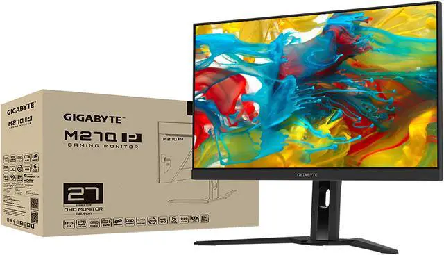 Alt view image 8 of 8 - GIGABYTE M27Q-PRO 27" 165Hz 1440P KVM Gaming Monitor, 2560 x 1440 SS IPS Display, 1ms (GTG) Response Time, 98% DCI-P3, 1x Display Port 1.4, 2x HDMI 2.0, 3x USB 3.0, 1x USB Type-C