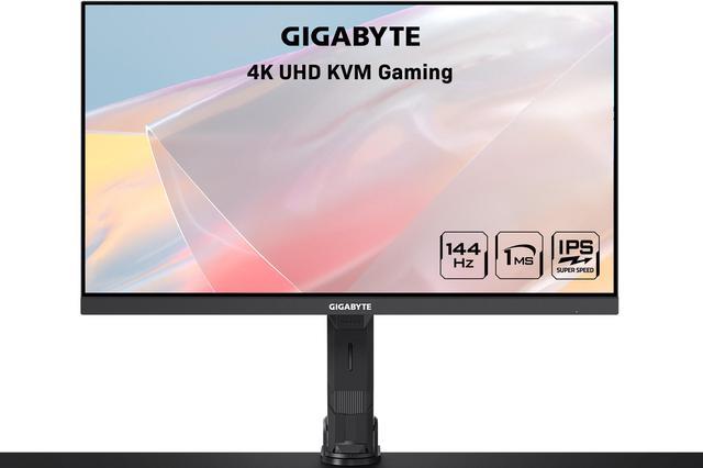 GIGABYTE 28 144Hz 2160P UHD KVM IPS Gaming Monitor, 4k SS 1ms (GTG), 94%  DCI-P3, HDR Ready, FreeSync Premium Pro, Height, Tilt, Pivot, Depth