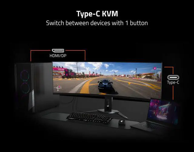Alt view image 6 of 6 - GIGABYTE - M28U Arm Edition - 28" IPS Gaming Monitor - UHD 3840x2160 - 144Hz - 1ms GTG - AMD FreeSync Premium Pro - Type C KVM - HDMI, DP, Type C - Height Adjustable - Black