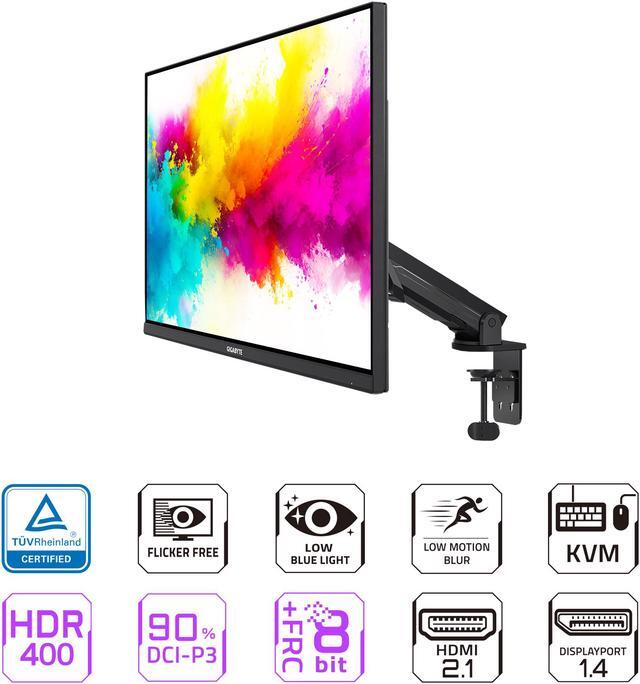 Alt view image 2 of 6 - GIGABYTE - M32U Arm Edition - 32" IPS Gaming Monitor - UHD 3840x2160 - 144Hz - 1ms MPRT - AMD FreeSync Premium Pro - Type C KVM - HDMI, DP, Type C - Height Adjustable - Black