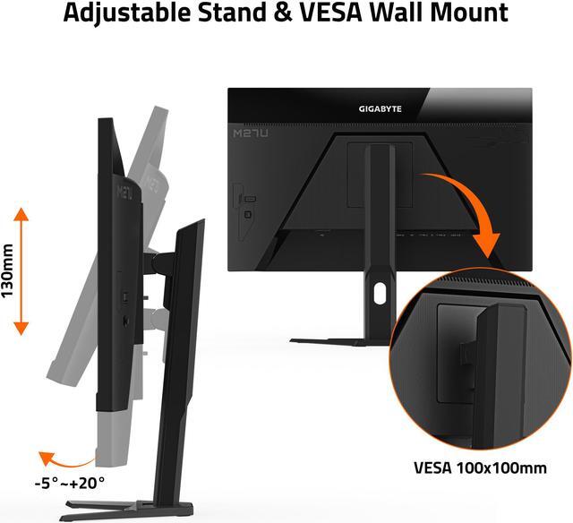 Alt view image 5 of 6 - GIGABYTE - M27U - 27" IPS Gaming Monitor - UHD 3840x2160 - 160Hz - 1ms MPRT - AMD FreeSync Premium Pro - Type C KVM - HDMI, DP, Type C - Height Adjustable - Black