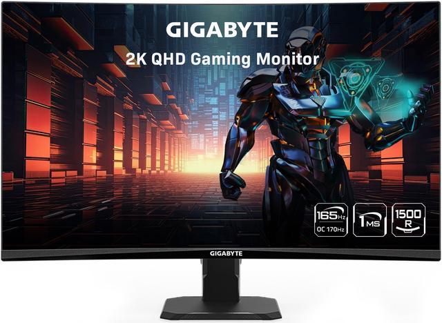GIGABYTE 27 165Hz 1440P Curved Gaming Monitor, 2560 x 1440 VA 1500R  Display, 1ms (MPRT) Response Time, 88% DCI-P3, HDR Ready, FreeSync Premium,  1x