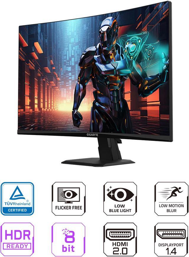 Alt view image 2 of 5 - GIGABYTE - GS27QC - 27" VA Curved Gaming Monitor - QHD 2560x1440 - 165Hz/OC 170Hz - 1ms MPRT - AMD FreeSync Premium - HDMI, DP - Black