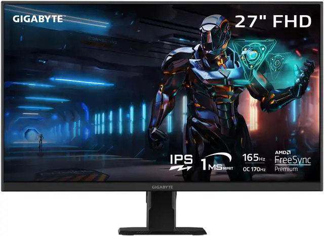 Main image of GIGABYTE - GS27F - 27" IPS Gaming Monitor - FHD 1920x1080 - 165Hz/OC 170Hz - 1ms MPRT - AMD FreeSync Premium - HDMI, DP - Black