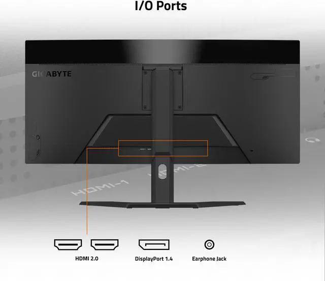 Alt view image 4 of 5 - GIGABYTE - GS34WQC - 34" VA Curved Gaming Monitor - WQHD 3440x1440 - 120Hz/OC 135Hz - 1ms MPRT - AMD FreeSync Premium - HDMI, DP - Black