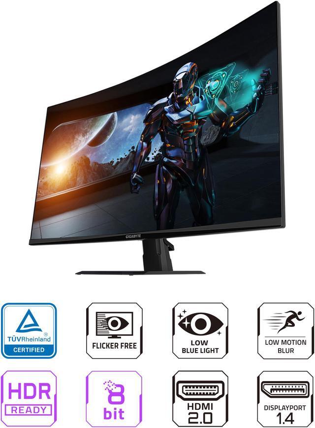 Alt view image 2 of 5 - GIGABYTE - GS32QC - 32" VA Curved Gaming Monitor - QHD 2560x1440 - 165Hz/OC 170Hz - 1ms MPRT - AMD FreeSync Premium - HDMI, DP - Black
