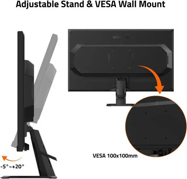 Alt view image 5 of 5 - GIGABYTE - GS27Q - 27" IPS Gaming Monitor - QHD 2560x1440 - 165Hz/OC 170Hz - 1ms MPRT - AMD FreeSync Premium - HDMI, DP - Black
