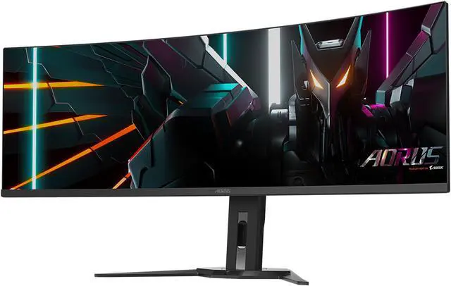 Alt view image 3 of 9 - GIGABYTE - AORUS CO49DQ - 49" QD OLED - 5120x1440 DQHD 32:9 - 1800R - 144Hz - 0.03ms GTG - AMD FreeSync Premium Pro - Super Ultrawide - KVM - HDMI, DP, Type C - Height Adjustable - Black