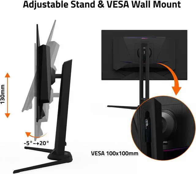 Alt view image 5 of 6 - GIGABYTE - AORUS FO27Q3 - 27" QD OLED Gaming Monitor - QHD 2560x1440 - 360Hz - 0.03ms GTG - AMD FreeSync Premium Pro - Type C KVM - HDMI, DP, Type C - Height Adjustable - Black