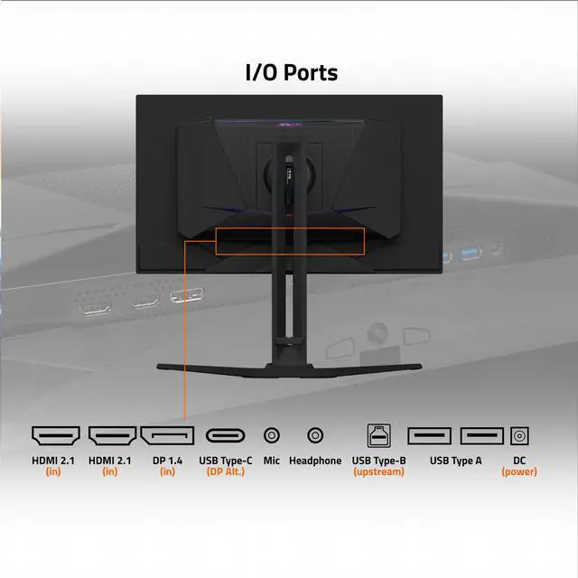 Alt view image 4 of 6 - GIGABYTE - AORUS FO32U2 - 32" QD OLED Gaming Monitor - UHD 3840x2160 - 240Hz - 0.03ms GTG - AMD FreeSync Premium Pro - Type C KVM - HDMI, DP, Type C - Height Adjustable - Black