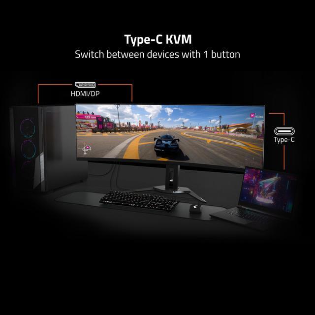 Alt view image 7 of 6 - AORUS FO32U2 Pro 32" QD OLED 4K UHD 3840 x 2160 240Hz 0.03ms GTG  AMD FreeSync Premium Pro, USB-C, KVM, HDMI 2.1, Display Port 2.1, Height Adjustable Gaming Monitor