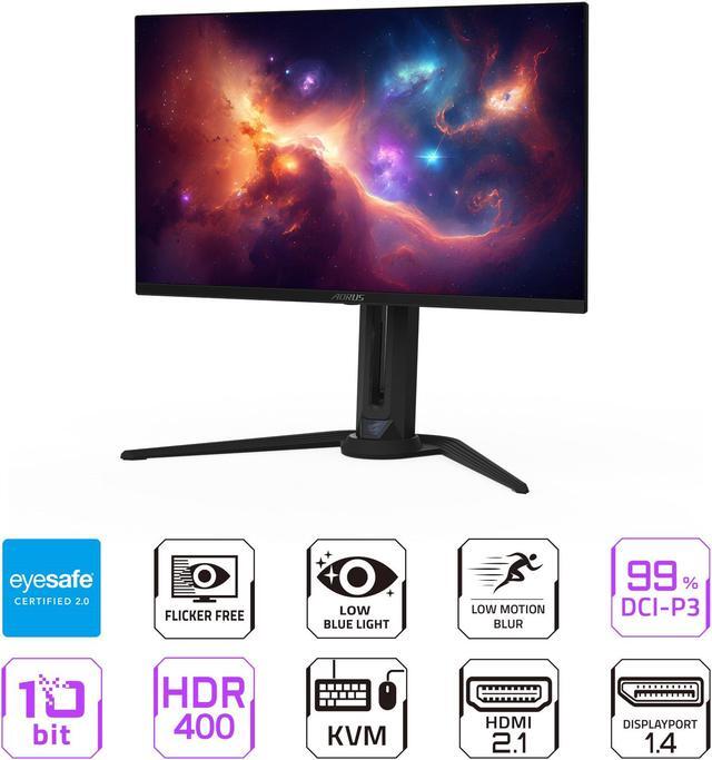 Alt view image 2 of 6 - GIGABYTE - AORUS FO27Q2 (SA) - 27" QD-OLED Gaming Monitor - QHD 2560x1440 - 240Hz - 0.03ms GTG - AMD FreeSync Premium Pro - Type C KVM - HDMI, DP, Type C - Height Adjustable - Black