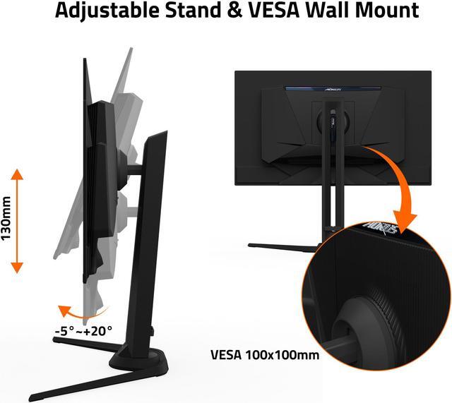 Alt view image 5 of 6 - GIGABYTE - AORUS FO27Q2 (SA) - 27" QD-OLED Gaming Monitor - QHD 2560x1440 - 240Hz - 0.03ms GTG - AMD FreeSync Premium Pro - Type C KVM - HDMI, DP, Type C - Height Adjustable - Black