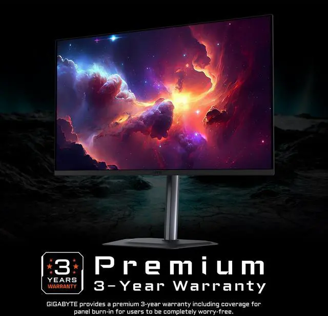 Alt view image 11 of 12 - GIGABYTE - MO32U - 32" QD-OLED Gaming Monitor - UHD 3840x2160 - 165Hz - 0.03ms GTG - AMD FreeSync Premium Pro - Type C KVM - HDMI, DP - Height Adjustable - Black