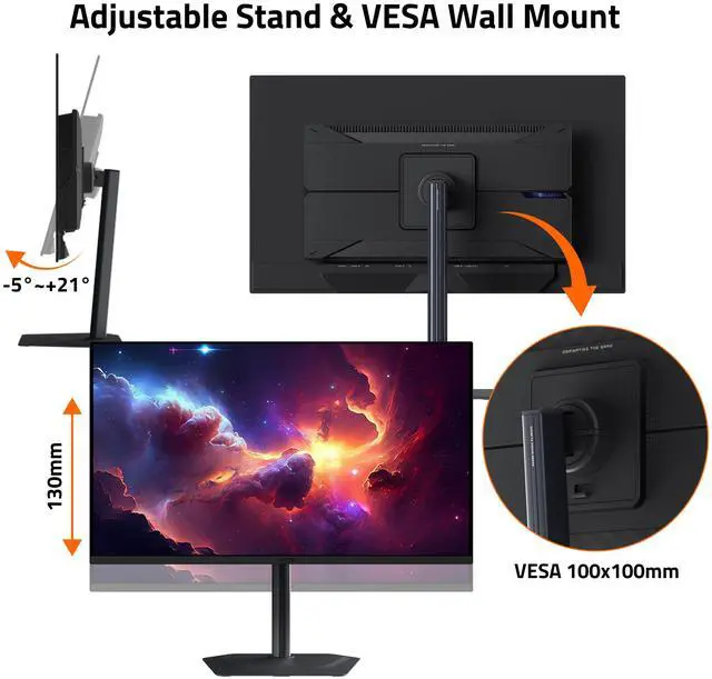 Alt view image 10 of 12 - GIGABYTE - MO32U - 32" QD-OLED Gaming Monitor - UHD 3840x2160 - 165Hz - 0.03ms GTG - AMD FreeSync Premium Pro - Type C KVM - HDMI, DP - Height Adjustable - Black