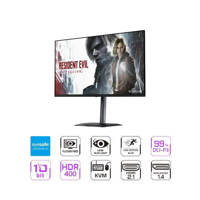 Alt view image 5 of 12 - GIGABYTE 32" UHD 4k 165Hz with AMD FreeSync Premium Pro 0.03ms USB-C KVM HDR400 OLED Gaming Computer Monitor with Height Adjustable stand MO32U