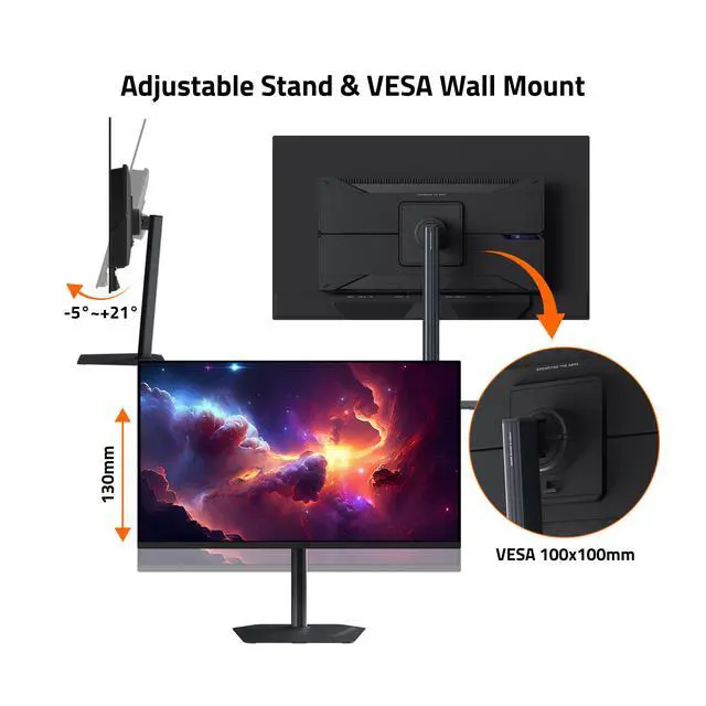 Alt view image 8 of 12 - GIGABYTE 32" UHD 4k 165Hz with AMD FreeSync Premium Pro 0.03ms USB-C KVM HDR400 OLED Gaming Computer Monitor with Height Adjustable stand MO32U