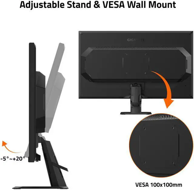 Alt view image 5 of 5 - GIGABYTE - GS27F A (US) - 27" IPS Gaming Monitor - FHD 1920x1080 - 180Hz/OC 190Hz - 1ms MPRT - AMD FreeSync - HDMI, DP - Black