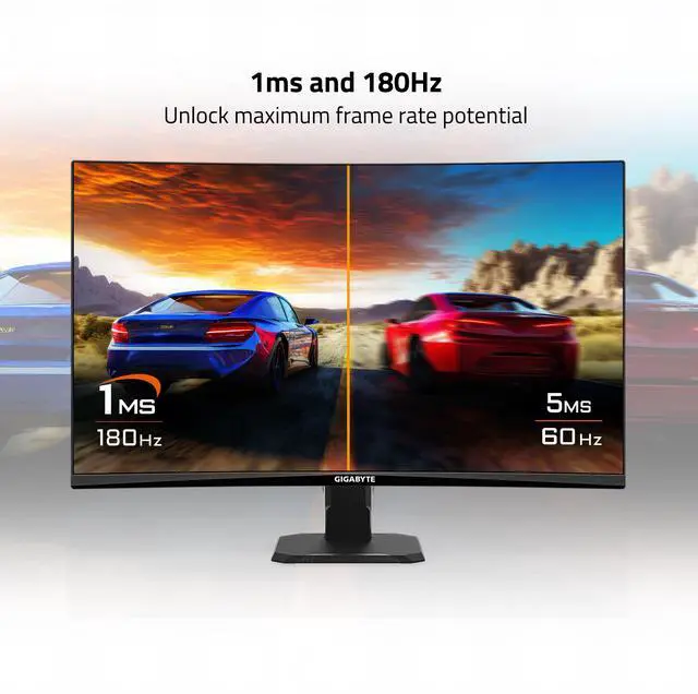 Alt view image 3 of 5 - GIGABYTE - GS27FC (SA) - 27" VA Curved Gaming Monitor - FHD 1920x1080 - 180Hz - 1ms MPRT - AMD FreeSync Premium - HDMI, DP - Black
