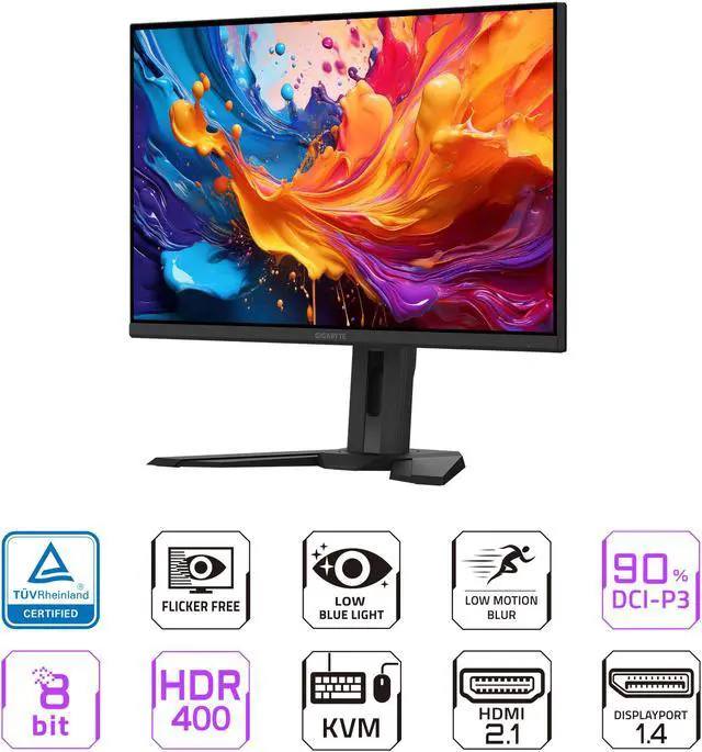 Alt view image 2 of 6 - GIGABYTE - M32UP - Pro Version - 31.5" SS IPS Gaming Monitor - UHD 3840x2160 - 160Hz - 1ms MPRT - AMD FreeSync Premium Pro - Type C KVM - HDMI, DP, Type C - Height Adjustable - Black