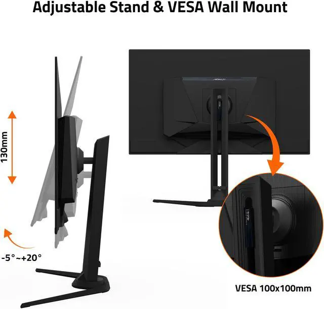 Alt view image 5 of 6 - GIGABYTE - AORUS FO32U - 31.5" QD OLED Gaming Monitor - UHD 3840x2160 - 165Hz - 0.03ms GTG - AMD FreeSync Premium Pro - Type C KVM - HDMI, DP, Type C - Height Adjustable - Black
