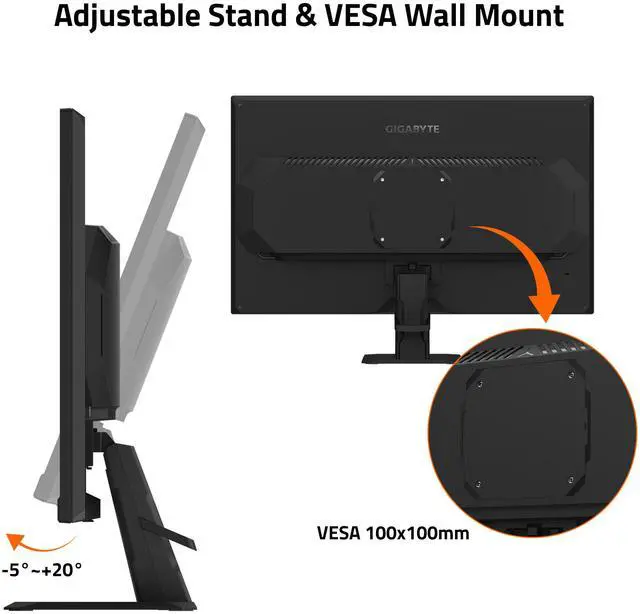 Alt view image 5 of 5 - GIGABYTE - GS27U - 27" SS IPS Gaming Monitor - UHD 3840x2160 - 160Hz - 1ms MPRT - AMD FreeSync Premium - HDMI, DP - Black