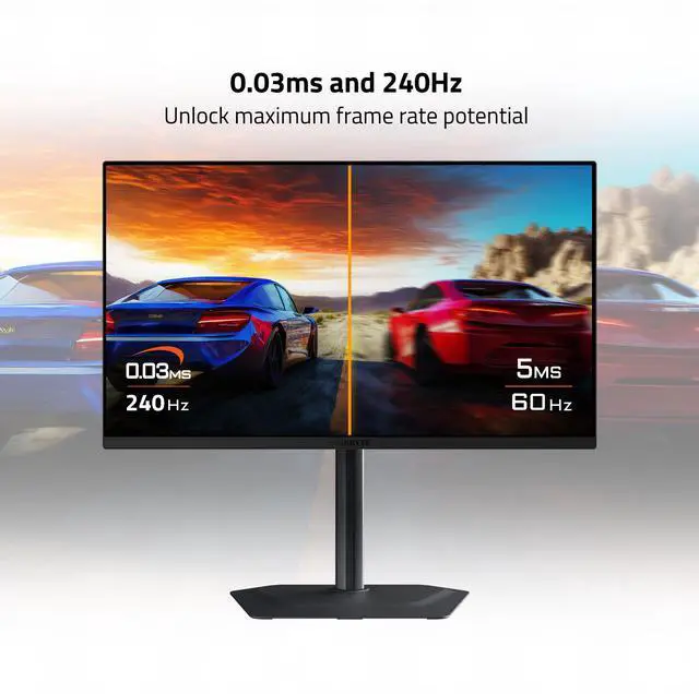 Alt view image 11 of 12 - GIGABYTE - MO27U2 - 27" QD-OLED Gaming Monitor - UHD 3840x2160 - 240Hz - 0.03ms GTG - AMD FreeSync Premium Pro, G-SYNC Compatible - Type C KVM - HDMI, DP, Type-C - Height and Tilt Adjustable - Black