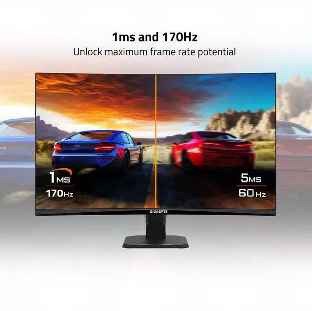 Alt view image 3 of 5 - GIGABYTE -  GS27QC (SA) - 27" VA Curved Gaming Monitor - QHD 2560x1440 - 165Hz/OC 170Hz - 1ms MPRT - AMD FreeSync Premium - HDMI, DP - Black