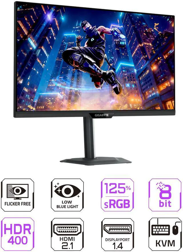 Alt view image 9 of 14 - GIGABYTE 27" 160Hz UHD/320Hz FHD 1ms IPS UHD Dual-Mode Gaming Monitor FreeSync Premium (AMD Adaptive Sync) 95% DCI-P3 / 125% sRGB M Series M27UP SA