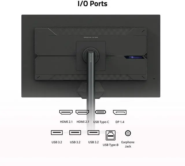 Alt view image 10 of 14 - GIGABYTE 27" 160Hz UHD/320Hz FHD 1ms IPS UHD Dual-Mode Gaming Monitor FreeSync Premium (AMD Adaptive Sync) 95% DCI-P3 / 125% sRGB M Series M27UP SA