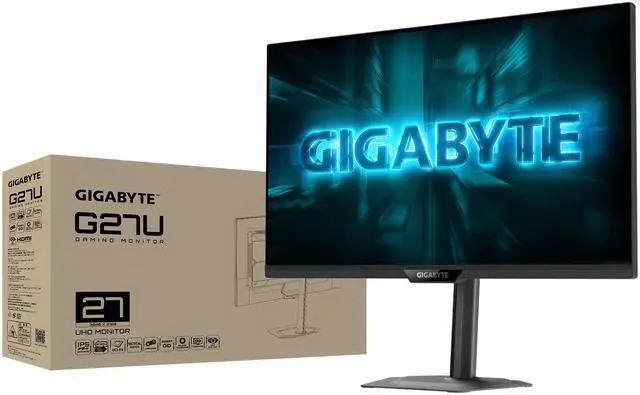Alt view image 8 of 8 - GIGABYTE 27 inch Dual Mode UHD 4K 160Hz Full HD 320Hz IPS AMD FreeSync Premium & G-SYNC Compatible HDR400 Gaming Computer Monitor with Height Adjustable, Swivel, Pivot & Tilt Stand G27U