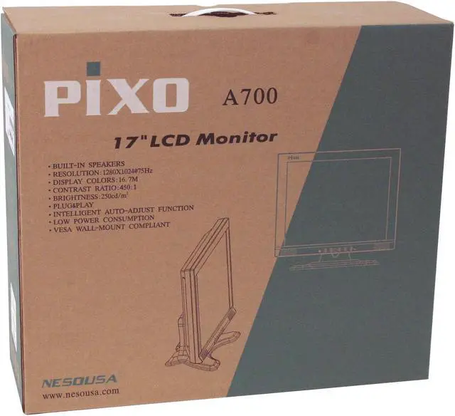 Alt view image 10 of 10 - NESO 17" Active Matrix, TFT LCD SXGA LCD Monitor 16 ms PIXO A700