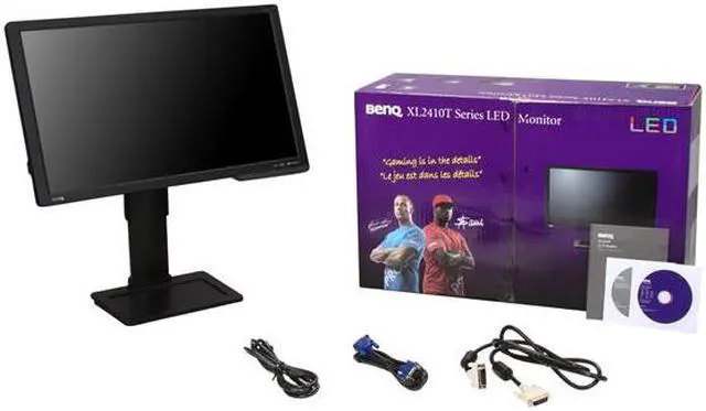 Alt view image 11 of 11 - BenQ XL2410T Black 23.6" HDMI Swivel & Height Adjustable 3D-Ready Widescreen LED Backlighting LCD Monitor 300 cd/m2 DC 10,000,000:1 (1,000:1)