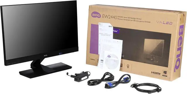 Alt view image 7 of 7 - BenQ EW2440L Glossy Black 24" HDMI Widescreen LED Backlight LCD Slim Bezel Monitor , VA Panel 250 cd/m2 3000:1 Built-in Speakers