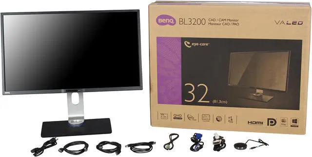 Alt view image 11 of 11 - BenQ BL3200PT Black 32" 4ms (GTG) HDMI WQHD Widescreen LCD/LED Monitor, 300 cd/m2 DCR 20,000,000:1 (3000:1), CAD/CAM Mode, Animation Mode, Built-in Speakers, VESA Mountable, Height Adjustment, USB Hub