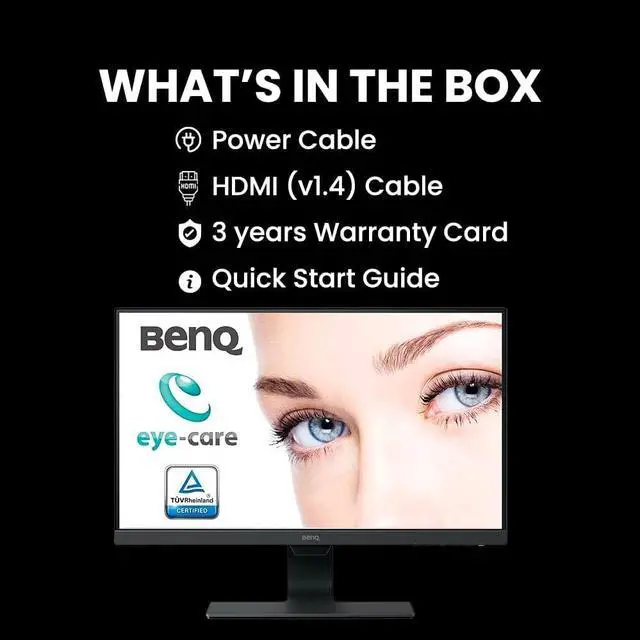 Alt view image 9 of 9 - BenQ GW2480 24" FHD 1920 x 1080 VGA HDMI DisplayPort Flicker-Free Technology Built-in Speakers Slim Bezel Design IPS Eye-care Monitor
