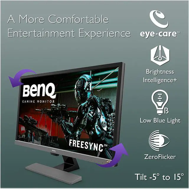 Alt view image 8 of 15 - BenQ EL2870U 28" (Actual size 27.9") 3840 x 2160 4K Resolution 1ms 2x HDMI DisplayPort AMD FreeSync Built-in Speakers Flicker-Free Low Blue Light HDCP Support LED Backlit Gaming Monitor