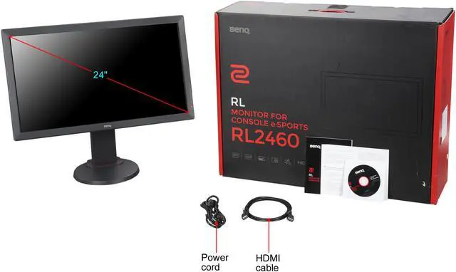 Alt view image 10 of 10 - BenQ ZOWIE RL2460 24" 1080p 1ms(GTG) 60Hz eSports Console Monitor, H2H, Black eQualizer, Low Blue Light, ZeroFlicker, PC Compatible, Built-in Speakers, VESA Ready