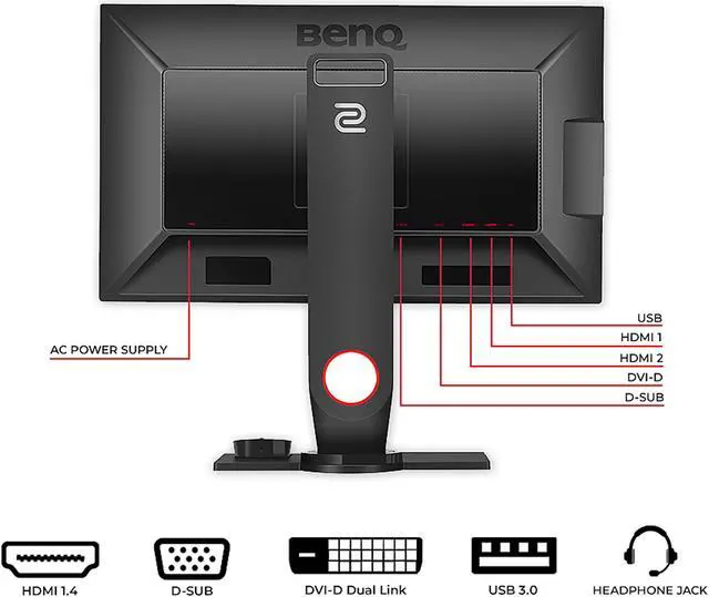 Alt view image 6 of 19 - BenQ ZOWIE XL2430 24" Full HD 1920x1080p 1ms 144Hz VGA DVI 2xHDMI DisplayPort Black eQualizer Mode Flicker-Free Low Blue Light eSports Gaming Monitor
