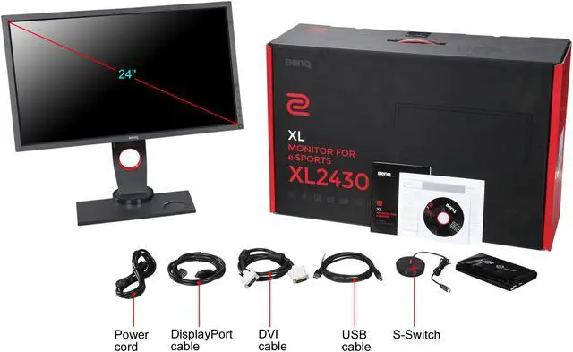 Alt view image 19 of 19 - BenQ ZOWIE XL2430 24" Full HD 1920x1080p 1ms 144Hz VGA DVI 2xHDMI DisplayPort Black eQualizer Mode Flicker-Free Low Blue Light eSports Gaming Monitor