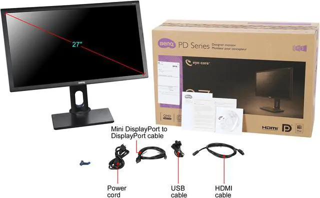 Alt view image 11 of 11 - BenQ Designer PD2700Q 27" Quad HD 2560 x 1440 2K Resolution DisplayPort HDMI Mini-DisplayPort 100% Rec.709 100% sRGB Darkroom Mode Built-in Speakers LED Backlit IPS Monitor