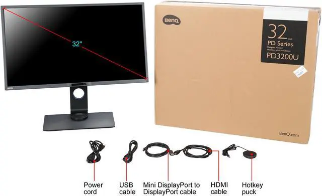 Alt view image 10 of 10 - BenQ PD3200U 32" 3840 x 2160 4K IPS Monitor, 100% Rec. 709 and sRGB, 4ms(GTG), 20M:1 DCR, Height Adjustable, VESA Ready, HotKey Puck, Built-in Speakers