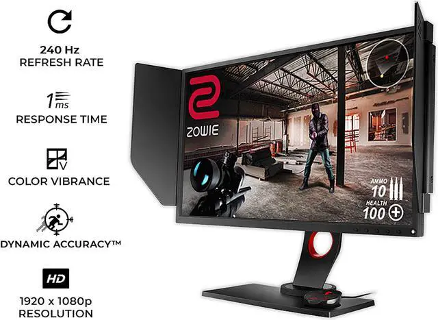 Alt view image 8 of 11 - BenQ ZOWIE XL2546 25" (Actaul size 24.5") 1080p 1ms(GTG) 240Hz eSports Gaming Monitor, DyAc, S-Switch, Shield, Black eQualizer, Color Vibrance, Height Adjustable, VESA Ready