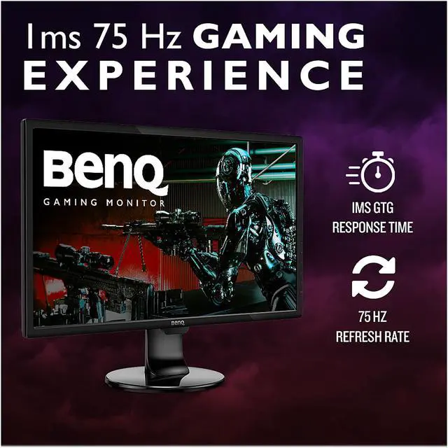 Alt view image 4 of 5 - BenQ GL2460BH 24" Full HD 1920x1080 75Hz 1ms HDMI DVI VGA Flicker-Free Built-in Speakers Backlit LED Gaming Monitor
