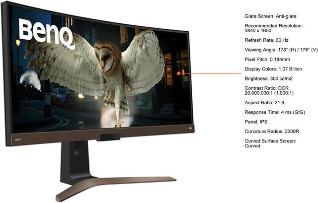 Alt view image 5 of 12 - BenQ EW3880R 37.5" 3840 x 1600 21:9 IPS HDR10 HDMI DisplayPort USB-C VESA Tilt Swivel Height Adjust Built-In Speakers LED Backlight Curved Monitor