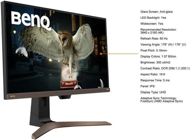 Alt view image 5 of 11 - BenQ 28" 60 Hz IPS UHD IPS Monitor 5 ms FreeSync (AMD Adaptive Sync) HDMI, DisplayPort, USB-C, Audio EW2880U