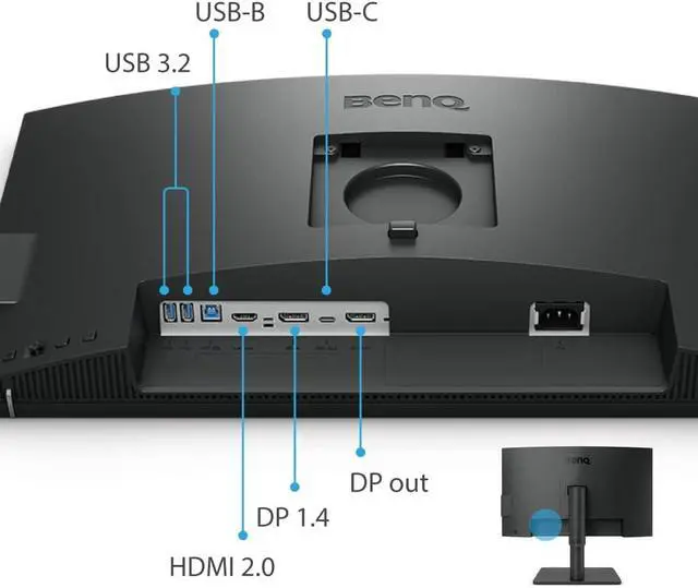 Alt view image 6 of 14 - BenQ PD2506Q 25 Inch DesignVue 2K QHD 60 Hz IPS Computer Monitor for Designers with 95% P3 Display, MacBook Ready, 100% sRGB, HDR10, USB-C (65W), Daisy Chain, KVM Switch and Calibration Report